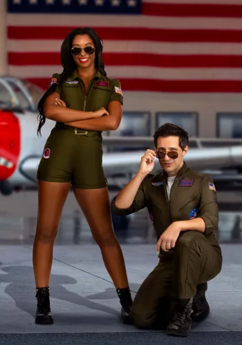 Vista 3 de Disfraz Deluxe Traje de Vuelo Top Gun para Hombre Multicolor