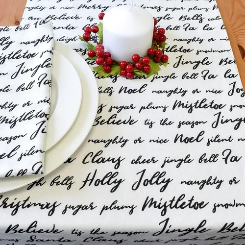Vista 5 de Camino de mesa de Navidad, bufanda de tocador blanco hueso, 100% algodón, decoración de fiesta para el hogar, cocina, comedor, vacaciones, tela
