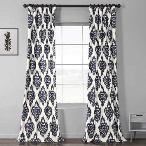 Vista 19 de HPD Half Price Drapes Cortinas florales de algodón de lujo con estampado de 84 pulgadas de largo (1 panel), modernas cortinas de oscurecimiento