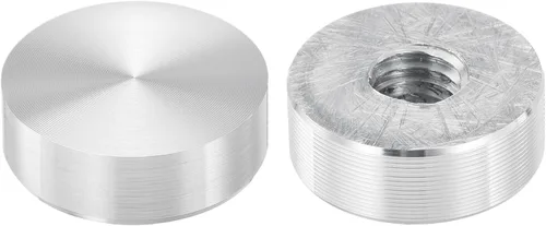 Vista 16 de uxcell M6 Rosca 0.787 in de diámetro de forma redonda de aluminio disco hardware 1pcs, aluminio círculo disco vidrio adaptador superior para mesa