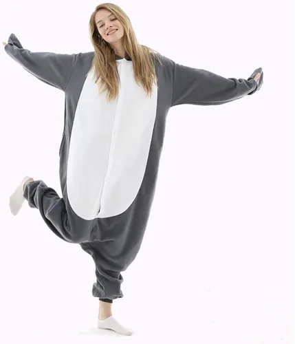 Vista 7 de Pijama mameluco de tiburón para mujer, disfraz de tiburón
