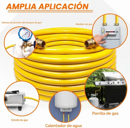 Vista 5 de Línea de Gas Flexible de 33 pies 1/2'', Tubería de Acero Inoxidable Corrugado CSST, Kit de Conversión de Línea de Gas Natural y Tubería de Propano