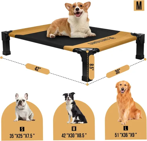 Vista 2 de ONETIGRIS Cama elevada para perros, cama elevada para perros medianos y grandes, para interiores y exteriores, camas elevadas para perros con malla