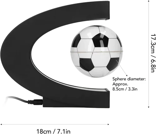 Vista 6 de RTLR Balón de fútbol de levitación magnética 100240 V, juguete de fútbol multiusos de baja fricción, material ABS con palo auxiliar para niños