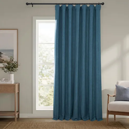 Vista 19 de HPD Half Price Drapes - Cortinas de lino sintético para sala de estar (2 paneles) - 100 pulgadas de ancho x 84 pulgadas de largo - Cortinas