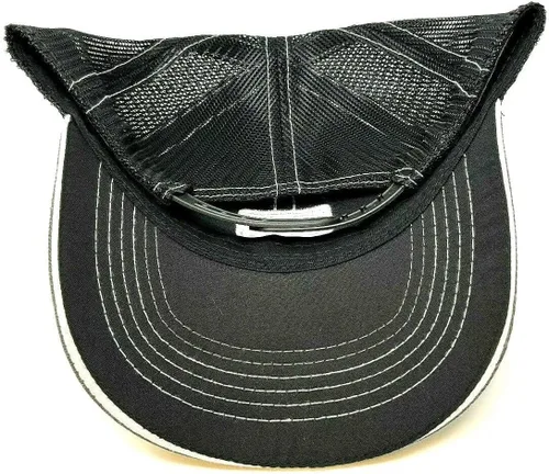 Vista 4 de Dodge - Gorra de malla curvada con logotipo de Ram gris oscuro y negro, Gris & Negro