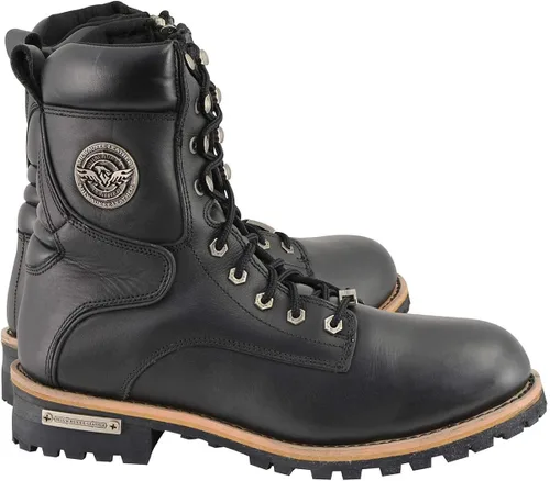 Vista 2 de Milwaukee Leather Botas clásicas para hombre con cierre de cremallera lateral