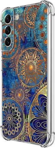 Vista 18 de Funda para Galaxy S22 Plus, protección contra caídas de rosas y mariposas azules, a prueba de golpes, de cuerpo completo, resistente a los arañazos