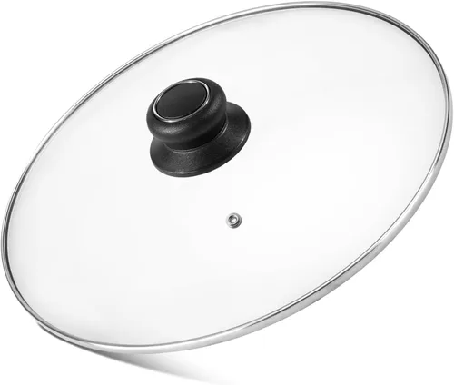 Vista 12 de Tapa de vidrio de 8 pulgadas para tapa de sartén, tapa de sartén, tapa de sartén, tapa de sartén con asa, compatible con sartén de hierro fundido