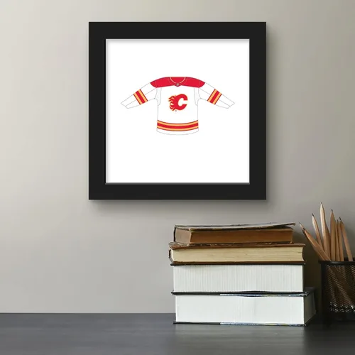Vista 4 de Trends International Gallery Pops NHL Calgary Flames - Póster de pared frontal de uniforme de carretera, 12.00 x 12.00 pulgadas, versión de marco