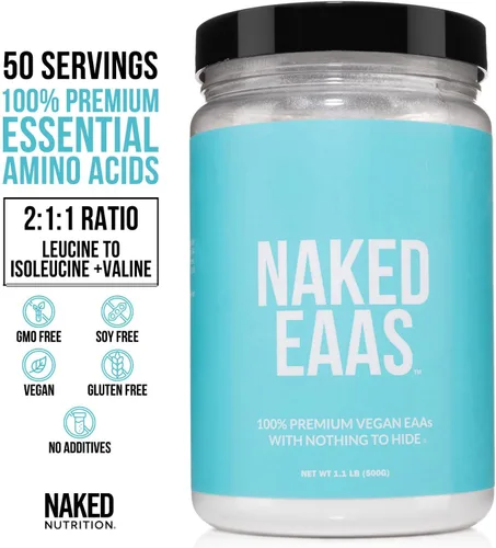 Vista 4 de Paquete de Aminoácidos Naked Naked Naked sin sabor + Aminoácidos Eaas desnudos sin sabor en polvo, vegano, todos los aminoácidos esenciales