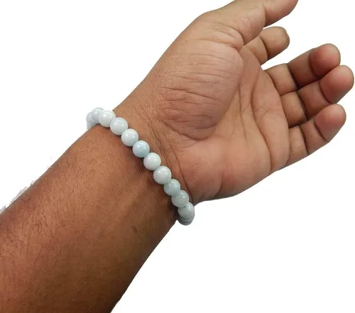 Vista 3 de Pulsera con cuentas de piedras preciosas de 0.315in para hombre y mujer.