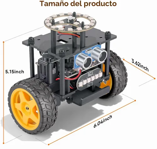 Vista 8 de Kit de coche robot inteligente, robótica para niños de 8 a 12 años Negro