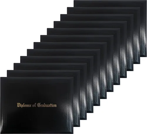 Vista 22 de GraduationMall Cubierta impresa para diploma para certificado 8.5 x 11 pulgadas, color negro, paquete de 1
