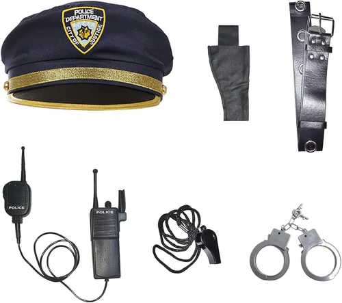 Vista 3 de Neilyoshop Disfraz de policía para niños uniforme de policía disfraz de Halloween