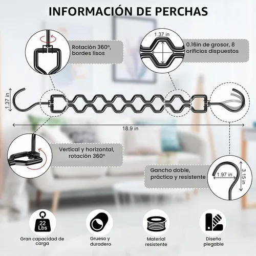 Vista 4 de Paquete de 3 perchas ahorradoras de espacio para ropa, resistentes, capacidad de 30 libras, perchas mágicas ahorradoras de espacio de metal