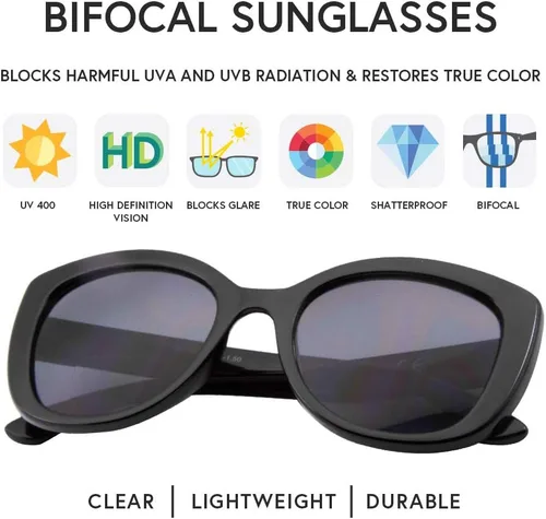 Vista 3 de VITENZI Gafas de sol con lectores para mujer, gafas de sol de lectura tintadas, Barletta