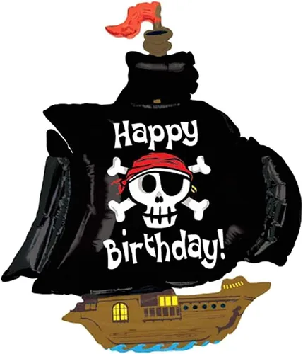 Vista 3 de Suministros para fiesta de cumpleaños de 4 años de pirata, decoraciones de ramo de globos