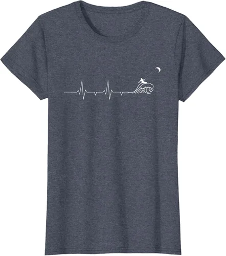 Vista 10 de Heartbeat EKG Pulse Kitesurf Kitesurf - Camiseta de kitesurf, Negro, S