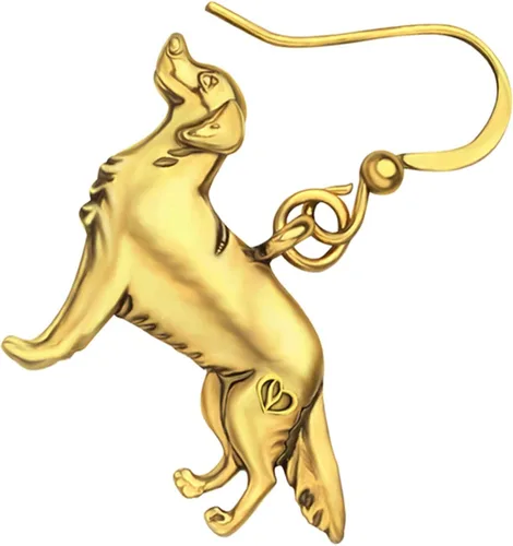 Vista 4 de WEVENI Alloy Cute Golden Retriever Dog Earrings Dainty Dangle Drop Pet Jewelry For Women Girls Ladies Vintage Gifts