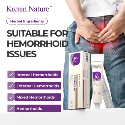 Vista 2 de Gel refrescante calmante para el cuidado de la piel anal, crema para hemorroides para picazón, hinchazón, ardor y alivio de molestias, tubo de 0.7