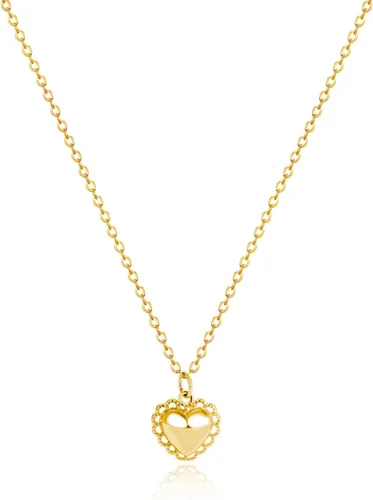 Vista 10 de Zeffy - Lindo collar de corazón chapado en plata/oro de 18 quilates, collar de cadena con dije de corazón pequeño para mujer, joyas delicadas