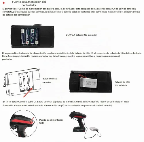 Vista 4 de X6 6 Canales Rc Transmisor y Receptor P6FG Con Giroscopio Integrado Modo Mixto Protección Fuera de Control Controlador Rc para Coche/Barco/Tanque a
