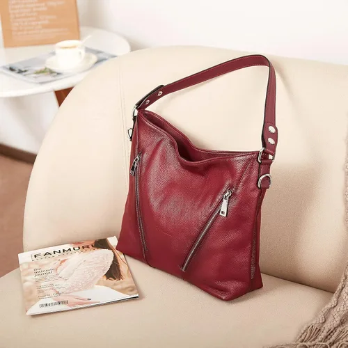 Vista 5 de BOSTANTEN Bolso de cuero de las mujeres diseñador grande Hobo bolsos bolsos de hombro paquete con las mujeres cartera de cuero RFID bloqueo pequeño