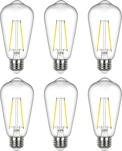 Vista 9 de Bombillas LED Edison de Sigalux, equivalentes a 40 vatios, casquillo E26, luz regulable, blanca suave 2700K, vidrio ámbar ST58, bombillas LED