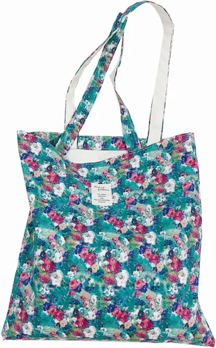 Vista 45 de Floral Canvas Tote Bag Double-Sided Printed Cloth Cotton Tote Floral Shoulder Bags for Beach Travel Shopping Grocery