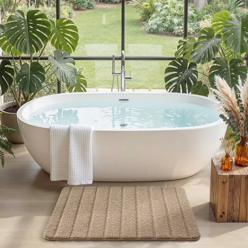 Vista 5 de DEXI Alfombras de baño de 30 x 17 pulgadas, lavables a máquina, antideslizantes, de microfibra suave, absorbente, de secado rápido, para suelo