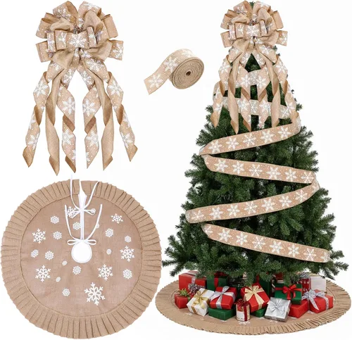 Vista 17 de Zomiboo Juego de decoración para árbol de Navidad incluye lazo de Navidad con bastón de caramelo, arco decorativo de 31.5 pulgadas, rojo y blanco