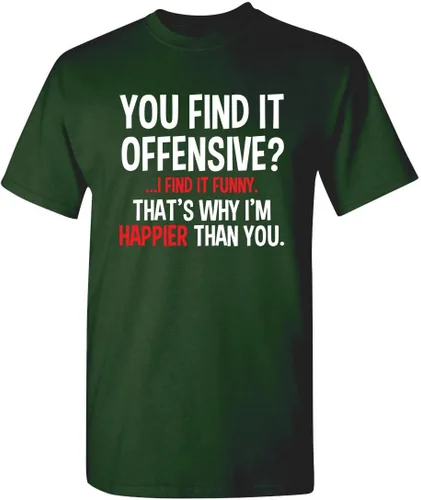 Vista 14 de Feelin Good Tees You Find It Offensive? - Camiseta divertida con texto en inglés "I Find It Funny Sarcastic Witty" Negro
