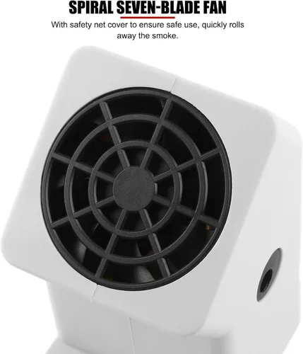 Vista 4 de Mini ventilador de escritorio silencioso USB de 12 V CC, con interruptor de encendido/apagado, ventilador absorbente de humo compacto