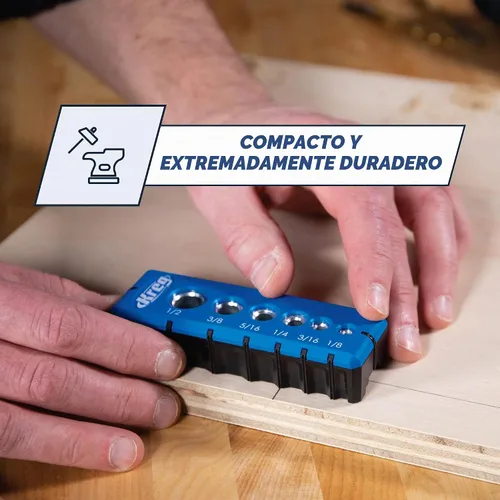 Vista 6 de Kreg Guía de perforación portátil - 6 guías de taladro endurecidas para carpintería - Accesorio de herramienta para artesanos