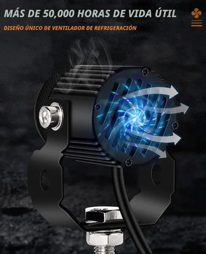 Vista 3 de Zmoon Luces antiniebla LED de conducción para motocicleta, 60 W, cápsulas LED blancas y ámbar, luces de proyector auxiliar de 1.3 pulgadas