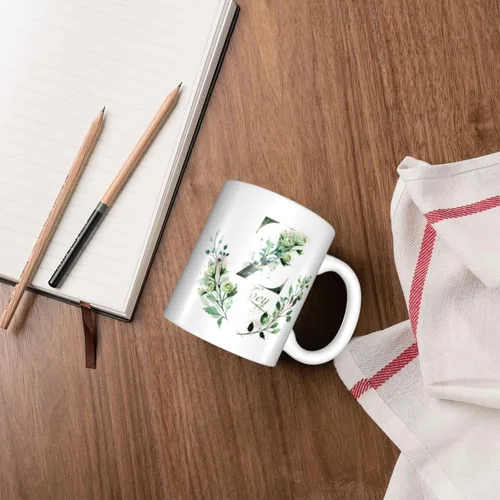 Vista 6 de Tazas de café personalizadas con iniciales y letra de nombre, tazas de nombre personalizadas, regalo divertido para novio y novia, tazas de doble