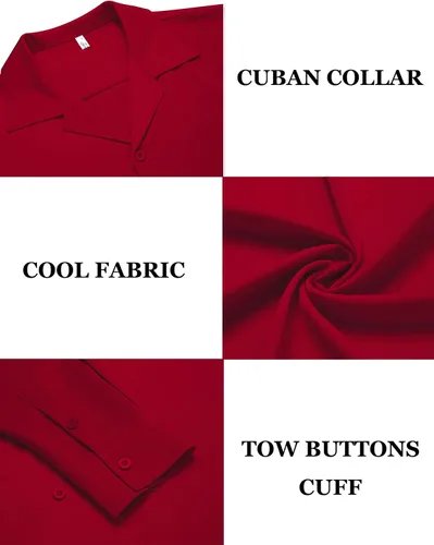 Vista 6 de COOFANDY Camisa de seda de lujo para hombre, camisa de vestir de satén de manga larga con botones brillantes, para baile de graduación, boda, fiesta