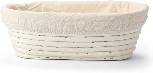 Vista 3 de Saint Germain Bakery Cesta Banneton de pan redondo prémium con forro – Cesta perfecta para hacer pan hermoso