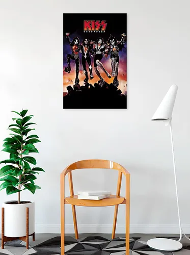 Vista 2 de BUY ART FOR LESS Póster artístico con licencia oficial de Kiss Destroyer, 36 x 24 pulgadas, impresión decorativa, papel de póster, listo