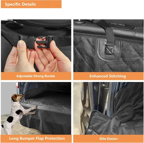 Vista 3 de ANOSOSPECIAL Funda acolchada impermeable para asiento de maletero con protector de solapa para parachoques, ajuste universal para automóviles