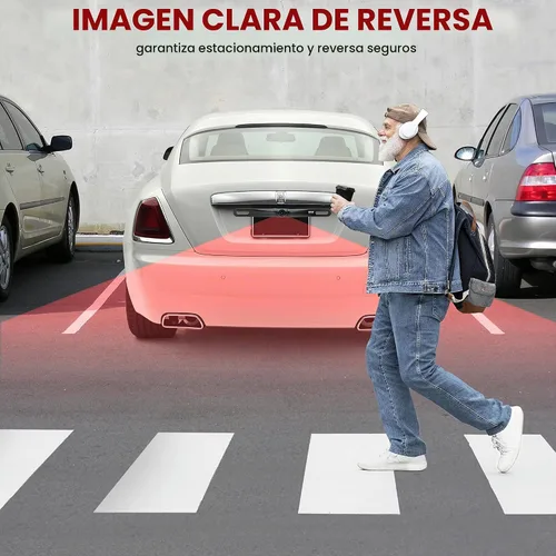 Vista 7 de Cámara montable de visión trasera con línea de distancia a escala Pyle, Negro