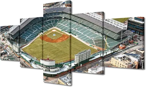 Vista 80 de Busch Stadium Baseball Home Decor St. Louis, Missouri Cityscape - Pósteres e impresiones artísticas de pared de 5 piezas de estadios de béisbol