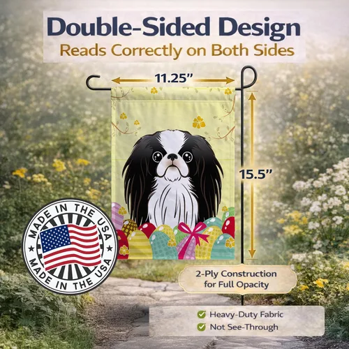 Vista 44 de Caroline's Treasures BB1923GF Bandera decorativa para jardín con diseño de Border Collie, para caza de huevos de Pascua, para jardín, jardín, patio