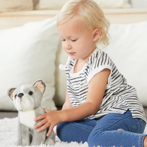 Vista 6 de DEMDACO Pittie Mix Rescue Breed Dog - Figura de peluche gris de 10 pulgadas