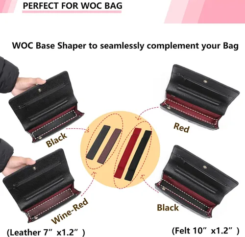 Vista 3 de Moldeador de base para bolso WOC, protector de fieltro e inserto para cartera en bolsa de cadena, máxima protección y soporte