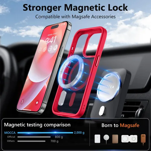 Vista 241 de MOCCA - Funda magnética resistente para iPhone XR de 6.1 pulgadas, compatible con MagSafe, funda con protección contra caídas de grado militar