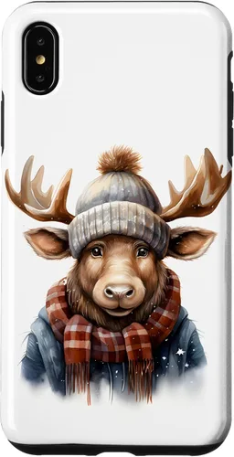 Vista 11 de Cute Moose with Winter Hat & Scarf Case for iPhone 17