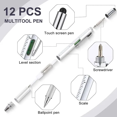 Vista 3 de Cuaderno impermeable de 24 piezas con juego de bolígrafos multiherramienta que incluye 3 x 5 bloc de notas de bolsillo en espiral superior y Gris
