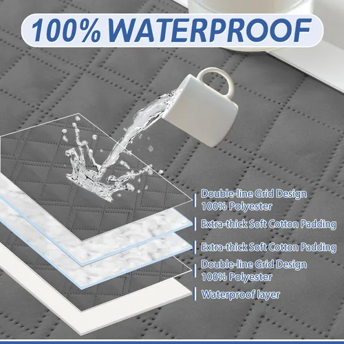 Vista 3 de Arfntevss - Fundas de sofá seccional reclinable 100% impermeables en forma de L, funda de sofá para sofá seccional reclinable en forma de L, juego
